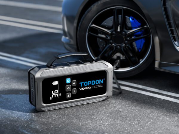 Topdon V2200 Air battery booster – high-performance car battery jump starter at best price.