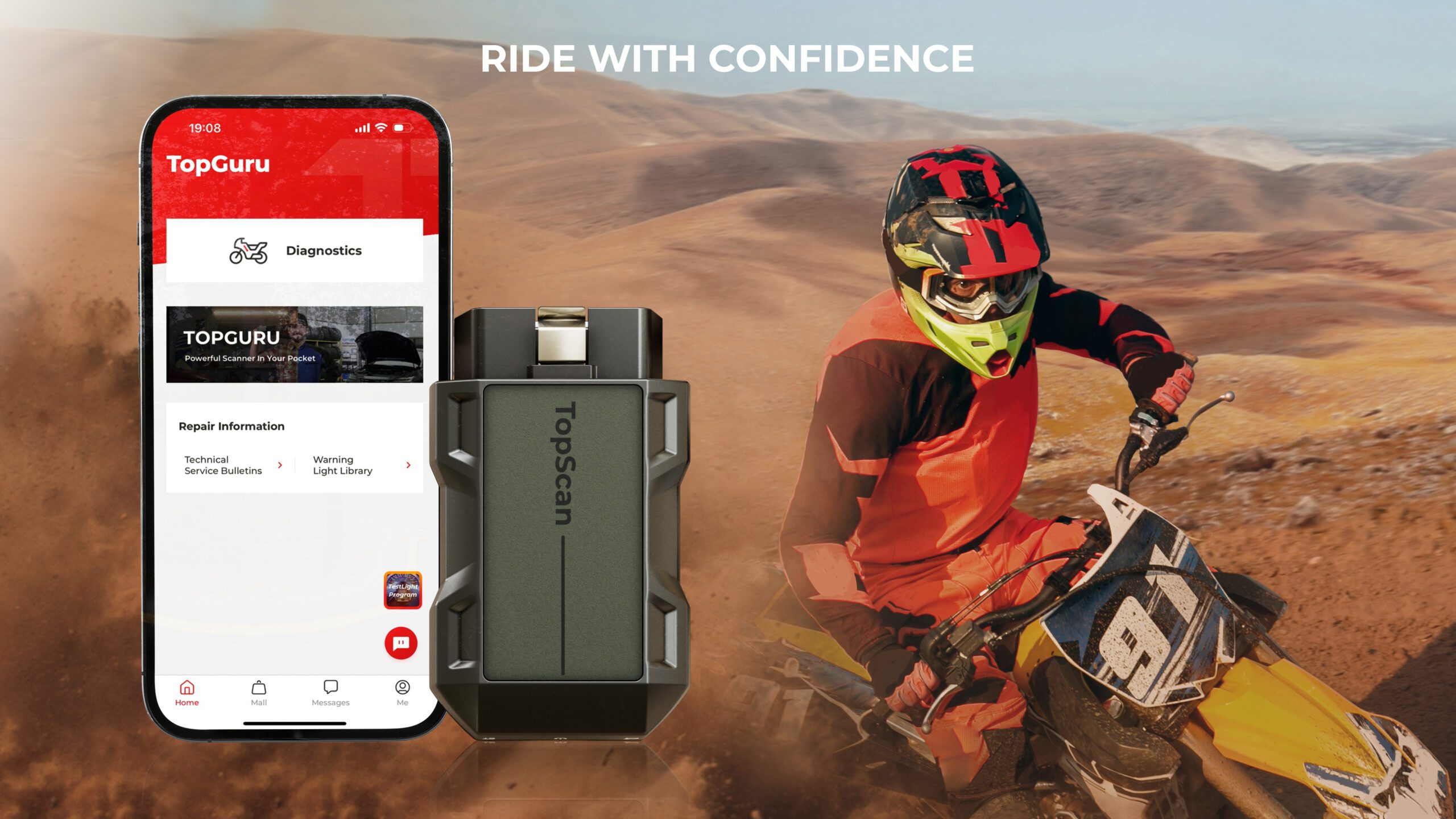 TopScan Moto – Advanced OBD scanner for bikes by AutoMax Tools India, perfect for bike diagnostics and garage professionals.