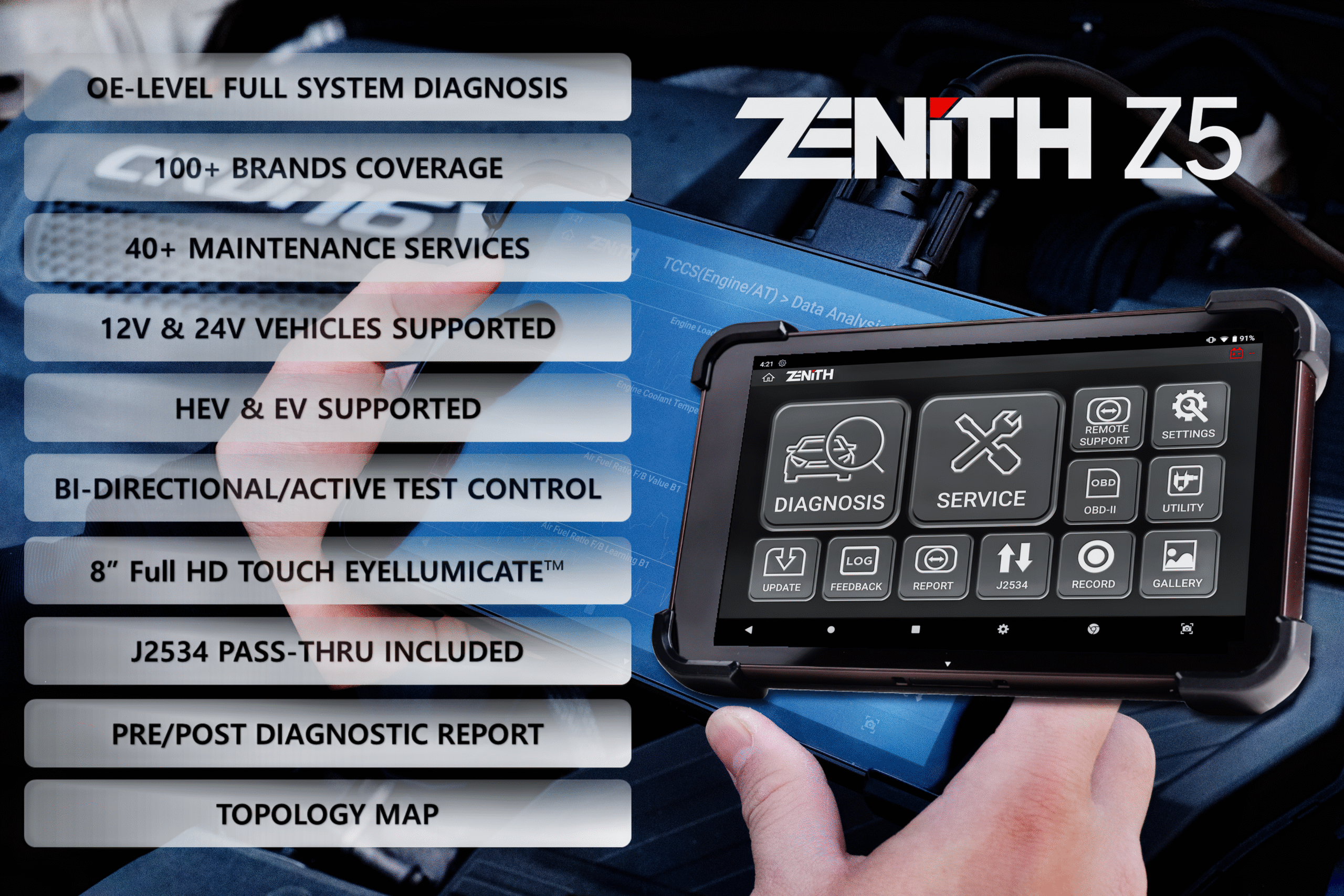 G-Scan Zenith Z5 car diagnostic tool displaying software update screen